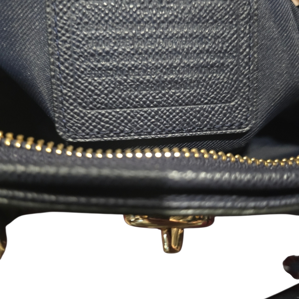 COACH Prince Street Mini Satchel Crossgrain Dark Navy Leather WITH DUST BAG - Picture 2 of 9